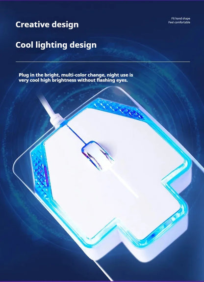 fashionable Wired Transparent Colorful Light-emitting Mouse Ergonomics mute ultra-thin Game Mice For PC Laptop Computer Gifts