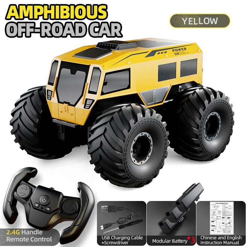 NEW RC Cars 4WD All Terrain Cross Country Car RC Water Land Amphibious 2.4G Toy Drift Racing Remote Control Car Kids Gift