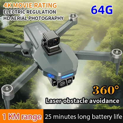 8K HD dual camera GPS drone gimbal 360 ° laser obstacle avoidance brushless quad-axis foldable aircraft