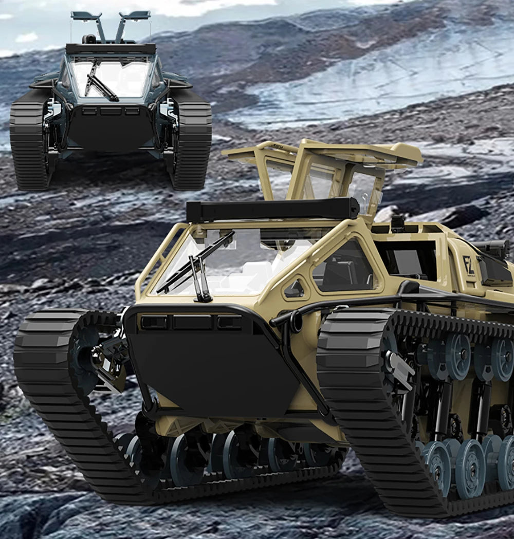 JJRC C8812 / C8812 MAX RC Car Full Scale Tracked Tank Simulation 2.4G Remote Control Car Drift LED Light Off-Road RC Toy As Gift