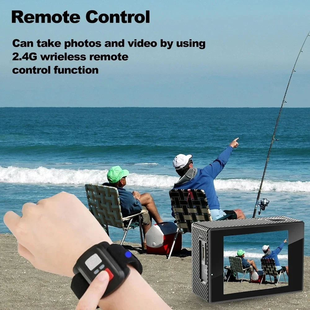 Null 4K Outdoor WiFi Action Camera Helmet Video Recording 4K/30FPS WiFi 2.0" 170DGPS 4X Zoom Underwater Waterproof Sports Camera