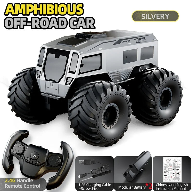 NEW RC Cars 4WD All Terrain Cross Country Car RC Water Land Amphibious 2.4G Toy Drift Racing Remote Control Car Kids Gift