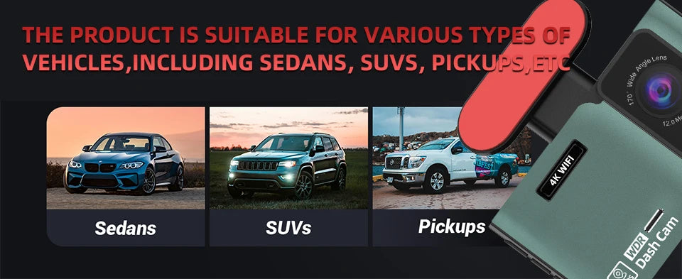 Dash Cam 4K Ultra High Definition Support Speed Real Display Loop Recording Optional 2.5K Rear Camera Driving Recorder