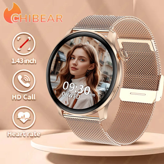 Fashion Women Bluetooth Call Smart Watch DIY Dial Health Monitoring Full Screen Touch Smartwatches 2025 New Android IOS