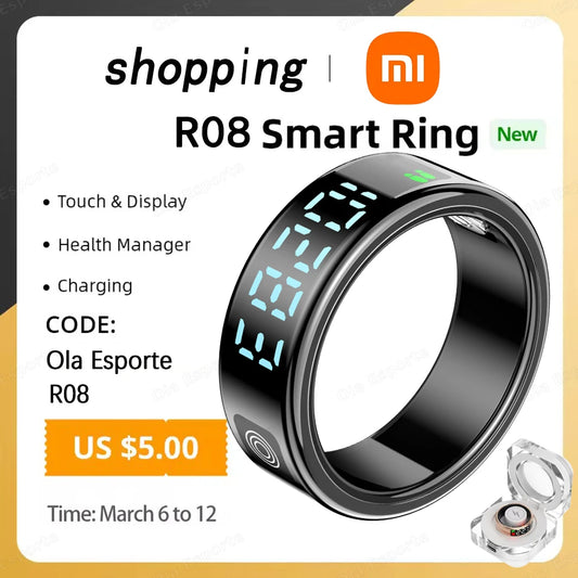 Xiaomi Smart Ring 2025 Display Screen Gestures Control Video 5ATM Waterproof Remote Camera Blood Oxygen Monitor Sports ring New