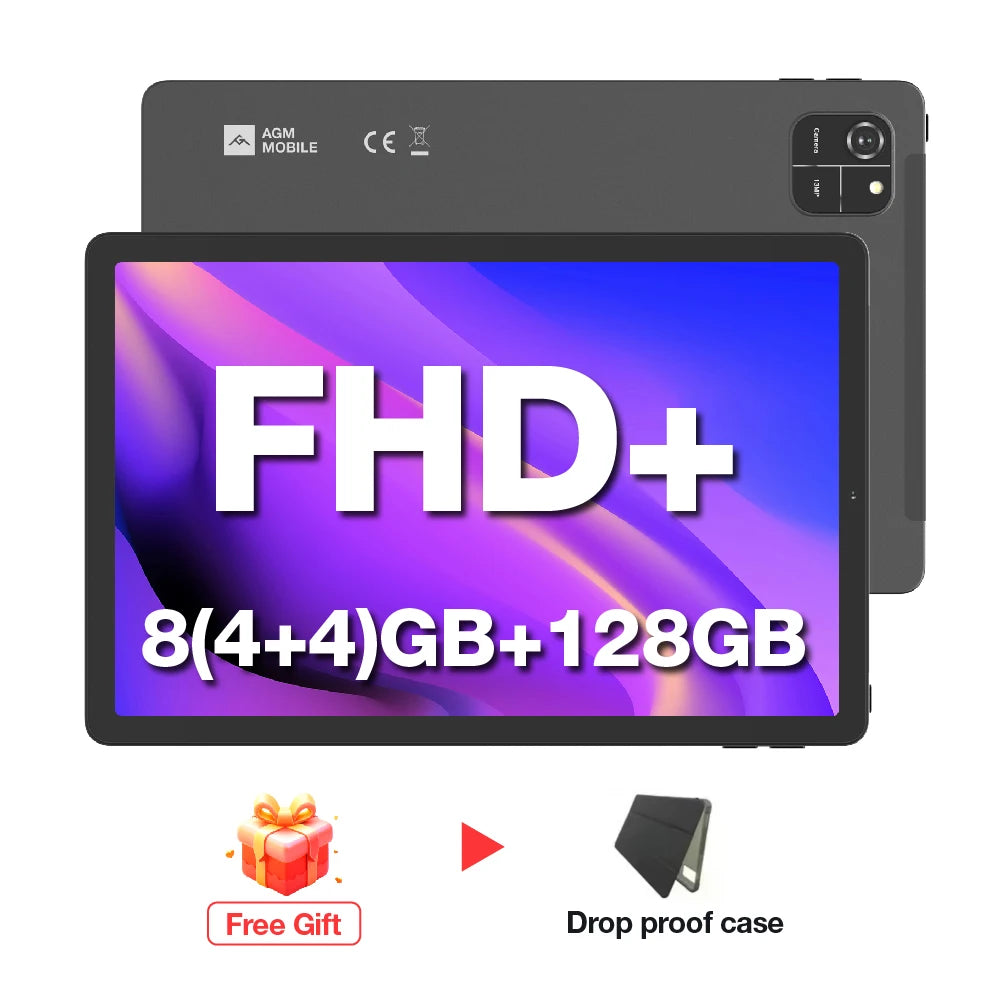 AGM PAD T1 Tablet 10.95 inch 1200*1920 FHD+ Screen  8（4+4）GB RAM 128GB ROM 4G LTE Android 14 Unisoc T606 Tablets Widevine L1