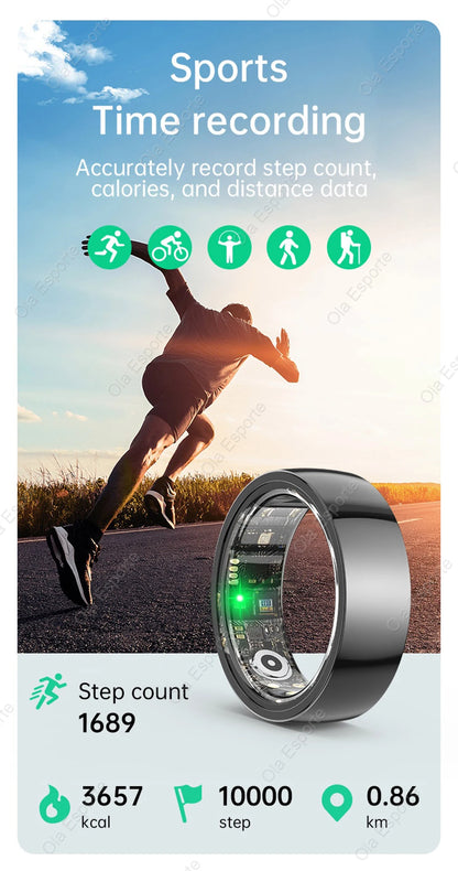 New Ceramic Smart Ring 2025 Men Women Gesture Swing Take Photos Heart Rate Blood Oxygen 5ATM Waterproof Multi-sport Mode Rings
