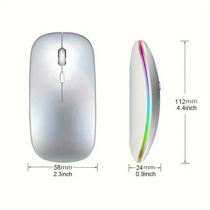 New Gaming Mouse Wireless Bluetooth Dual Mode Silent Rechargeable USB 2.4G DPI 1600 Optical Ergonomics Suitable for Laptops