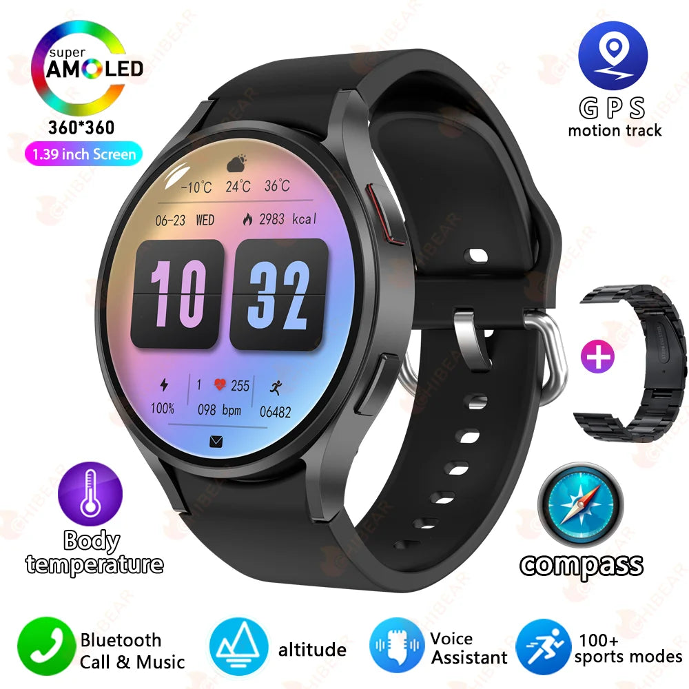 2025 New Watch 6 Pro Customized Watch Face Voice Call smartwatch Men GPS Sports Fitness Tracker Women Smart Watch IOS Android