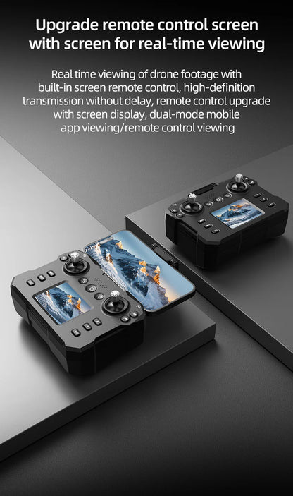 KY102 Drone 4K Remote Control Wizard with Screen Brushless Motor Optical Streaming Electric Lens HD Aerial Photography rc dron