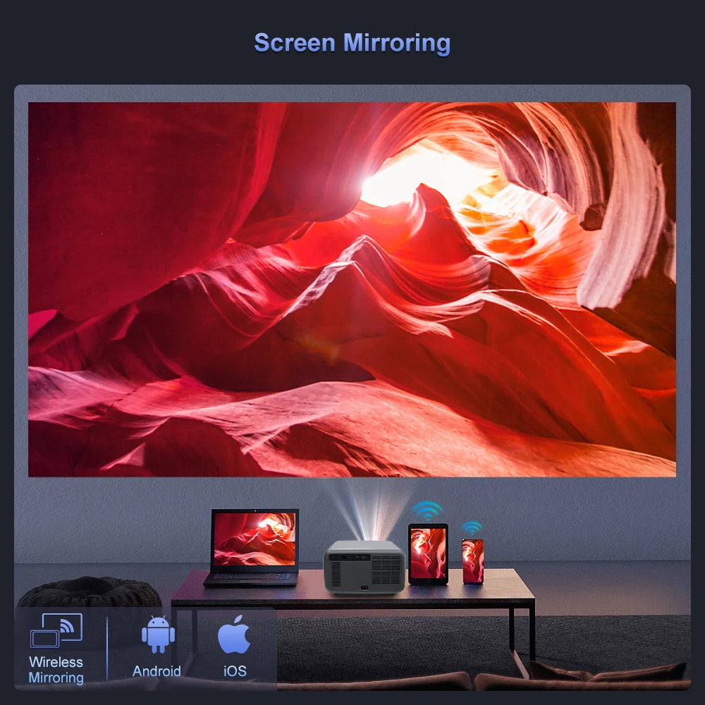 Touyinger Q12W PRO Full HD 1080P Projector 4K 2800 ANSI Android 12 Cinema Beam Projector for Home Education Conference Video