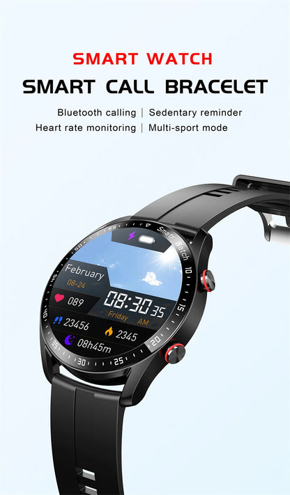 2025 New Bluetooth Call Smartwatch Men's Sports Fitness Waterproof Watch Heart Rate Full Touch Screen GT Series Smart Watch
