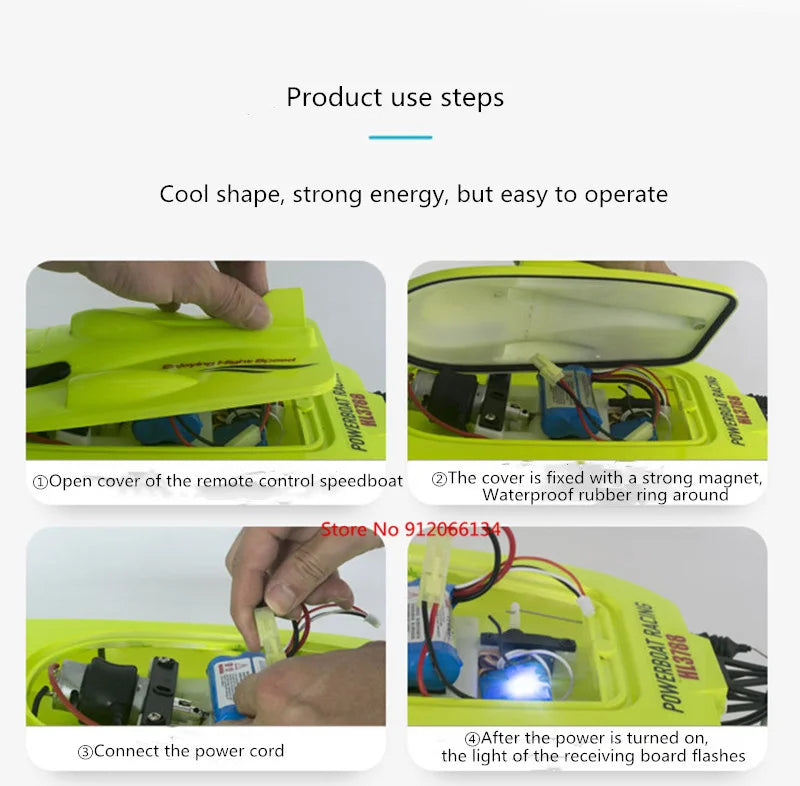 53CM Large 40KM/h High Speed Remote Control RC Racing Boat 150M 2 way Navigation Waterproof Dual Body Electric RC Speedboat Toy