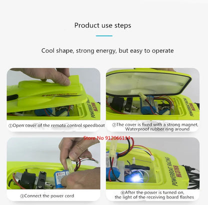 53CM Large 40KM/h High Speed Remote Control RC Racing Boat 150M 2 way Navigation Waterproof Dual Body Electric RC Speedboat Toy