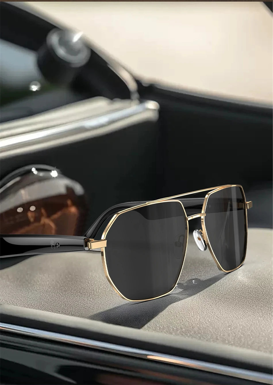 2025 New Smart Glasses Multiple Language Real-time Translation Wireless Call Music Play Sunglasses Waterproof Mens Smart Glasses