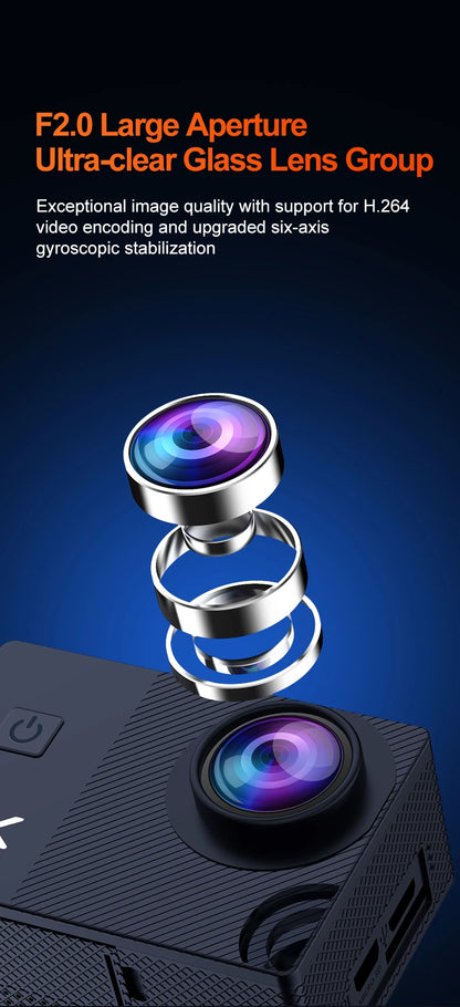 4K Action Camera 1080P 30FPS 170° Wide Angle Lens Outdoor Diving And Riding Sports Camera Ultra HD Pixels Sports Camera