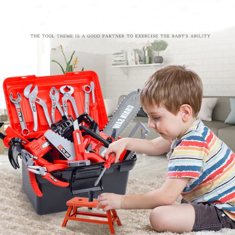 Maintenance Tools Engineer Simulation Children's ToolboX Pretend Toy Electric Drill Screwdriver Tool Kit Play Box Set For Kids