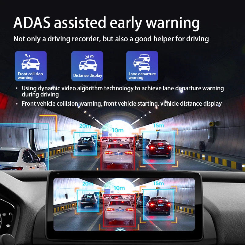 Dash Cam Car USB ADAS DVR HD1080P Special for Android Multimedia Player Dual-lens Front Rear 170 Degree Recorder Reverse Vision