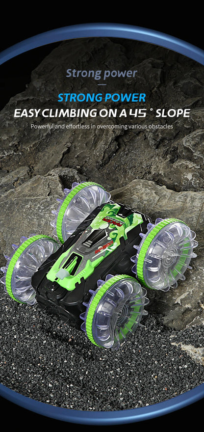 New RC Stunt Amphibious Stunt Off-road Electric Remote Control Vehicle Double-sided Tumbling Car Children's Lighting Toys Gifts
