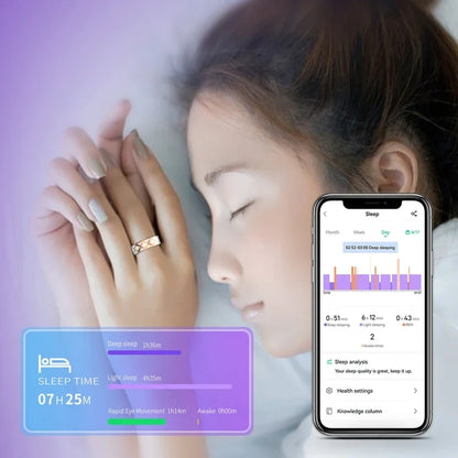 Smart Ring with Charging Box for Heart Rate Blood Oxygen Sleep Monitoring Multi Sport Tacking Modes IP68 Waterproof Smart Rings