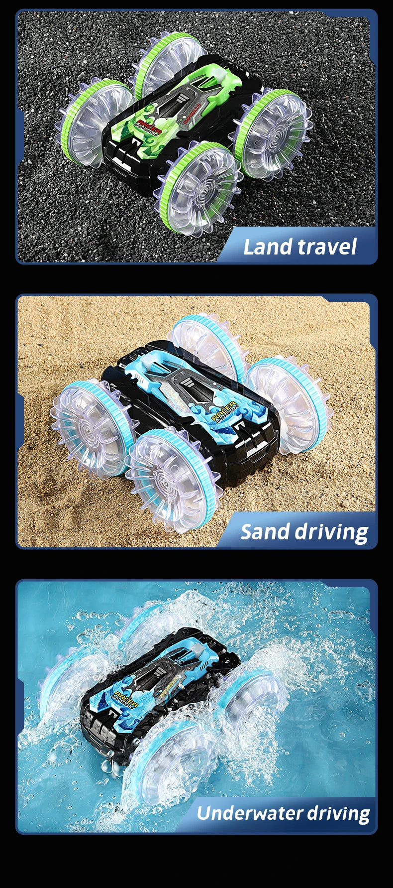 New RC Stunt Amphibious Stunt Off-road Electric Remote Control Vehicle Double-sided Tumbling Car Children's Lighting Toys Gifts
