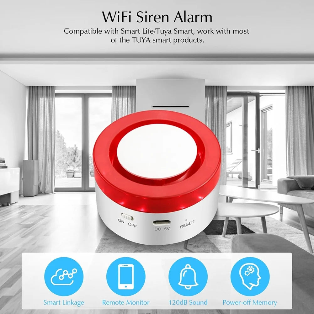 ABGI-Tuya Smart Home Security Alarm System Set Wifi Wireless Burglar Alarm Home Burglar Motion Door Window Sensor