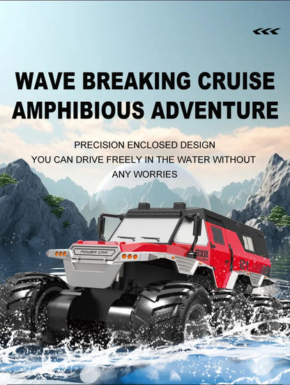 JJRC 8x8 2.4G Remote Control Car 8wd Off-road Amphibious Stunt Vehicle 8-Wheel Speed Racing Truck Waterproof Crawler Toys