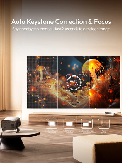 VEVSHAO A12 Projector Mini Portable  LED Video Android 13.0 WIFI 6 Mirror SmartPhone for 1080P 4K Video Home Cinema Projector