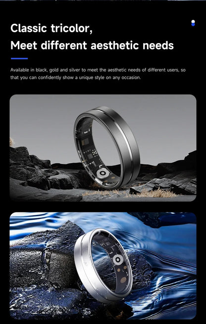Smart Health Ring Comprehensive Monitoring Elegant Design Multi-Functional Sports Tracker IP68 Waterproof Rings for Women Men
