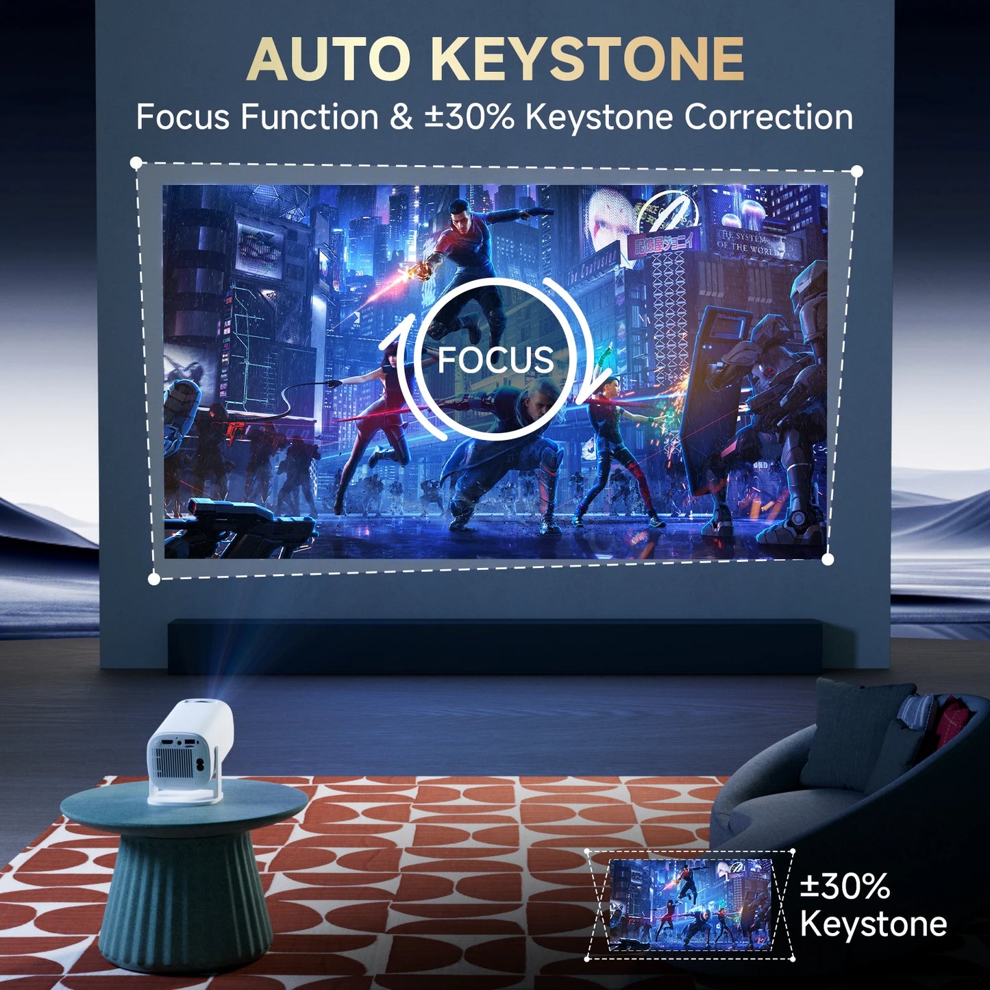 P30pro Newly Native 720P Android 4K 1280*720 Projector 160ANSI Wifi Cinema Outdoor Portable 180 ° Rotable hy300 Projector