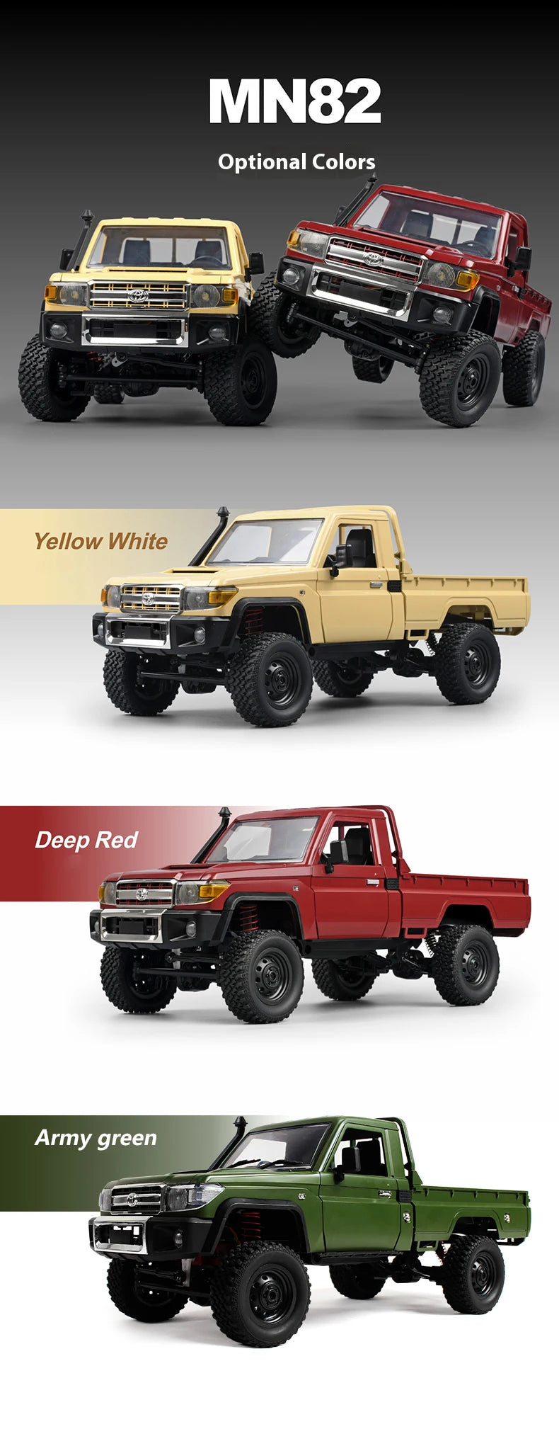 MN MODEL 1:12 4WD RC Panda Off-road Diving Car Adventure Terrain Vehicle Wading Rock Crawler Climbing Gun Truck Toy for Adult