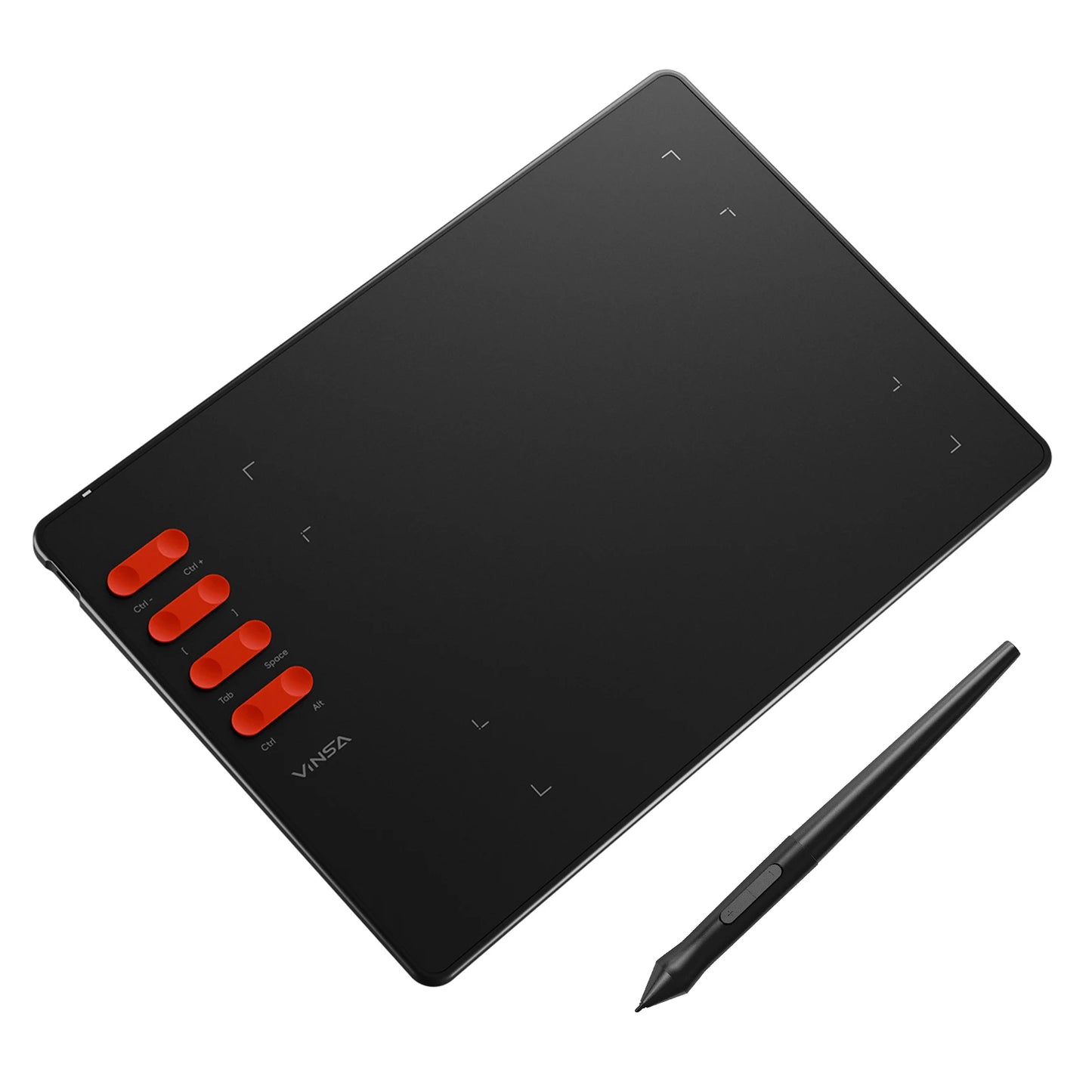 Graphics Drawing Tablet 7.6 x 5.6in Digital Art Tablet Supports 16384 Levels w/ 8 Hot Keys and Battery-free Pen Windows Android