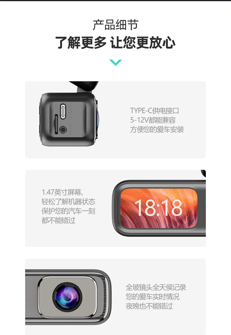 Dash Cam Android Mini 1080P HD Vehicle Drive DVR Q6 Camera Smart Auto Video Wifi Connect Car Recorder