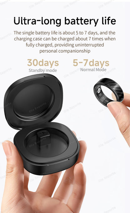 Smart Ring Lnformation Flashing Prompt Multiple Sports Modes Waterproof Fitness Rings Pedometer For Men Women Health Monitoring