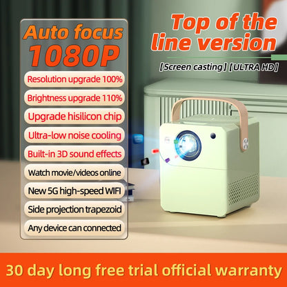 4K Ultra HD Projector, Built in Android System, 5G WiFi Connection to Phone Screen Projection, Compact and Portable, Suitable fo