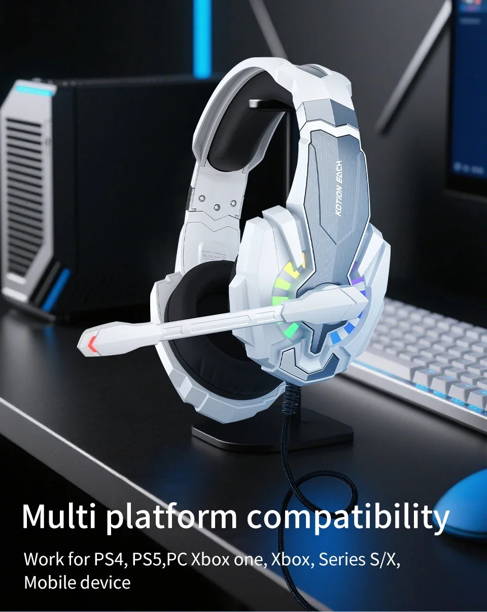 Gaming Headpset Headphone 3.5mm Wired Gaming Headset Earphones Noise Cancelling Stereo Sound With Mic For PC PS4 PS5 Xbox Bass