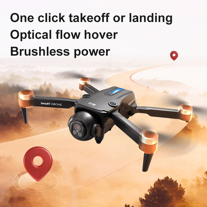 2025 New D18 Drone Professional 8K Camera 5G WiFi FPV UAV Screen Remote Control Brushless Obstacle Avoidance Quadcopter Toy