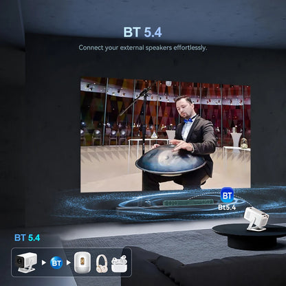 PROGAGA PG310 Mini Projector 4K Android 300Ansi BT5.4 Projetor For Movie PG310 Smart Home Theater Outdoor Video Portable Beamer