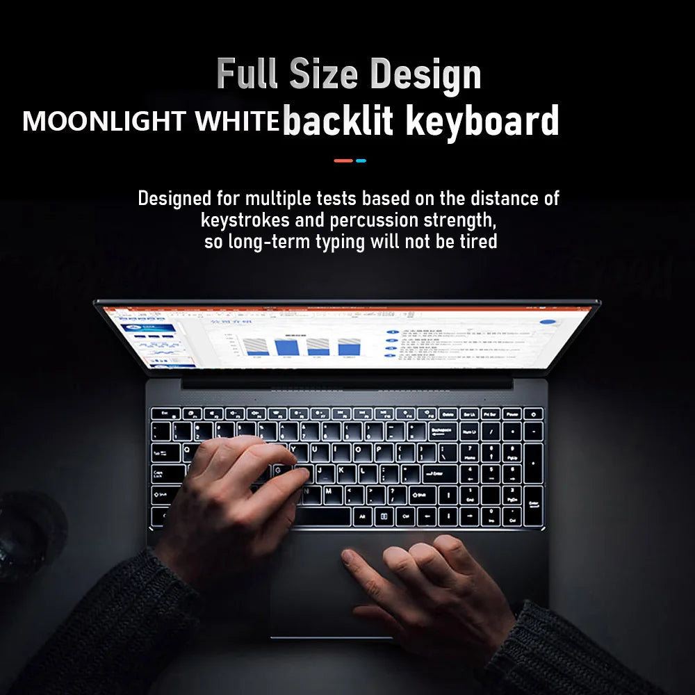 AKPAD Intel Celeron 11TH N5095 15.6inch Laptop 16GB RAM 1TB SSD Dual Band WiFi Business Office Online Class Notebook Window10/11