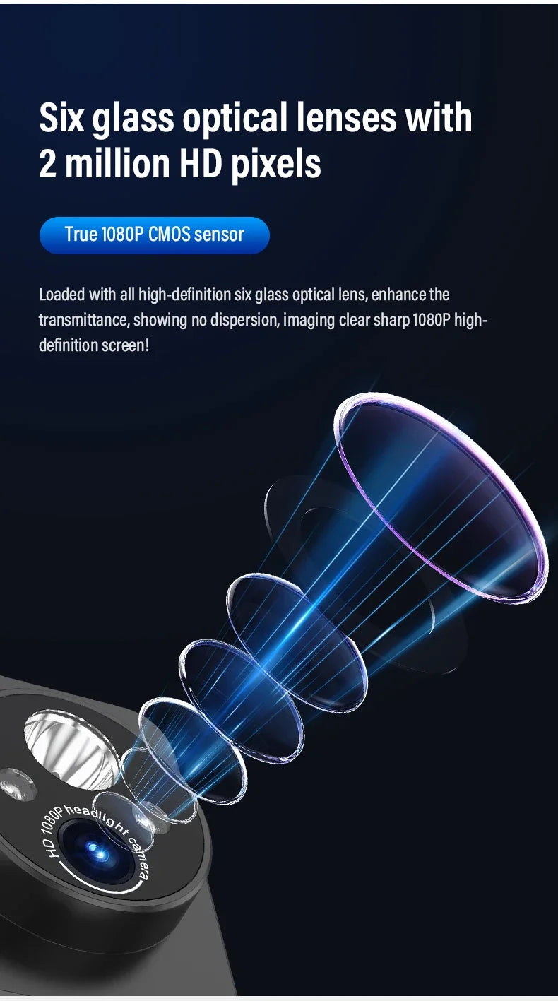 Action Camera Headlight First Perspective 2MP Sports Camera Smart Wave Hand Induction Video Recorder Built-in Battery Action Cam