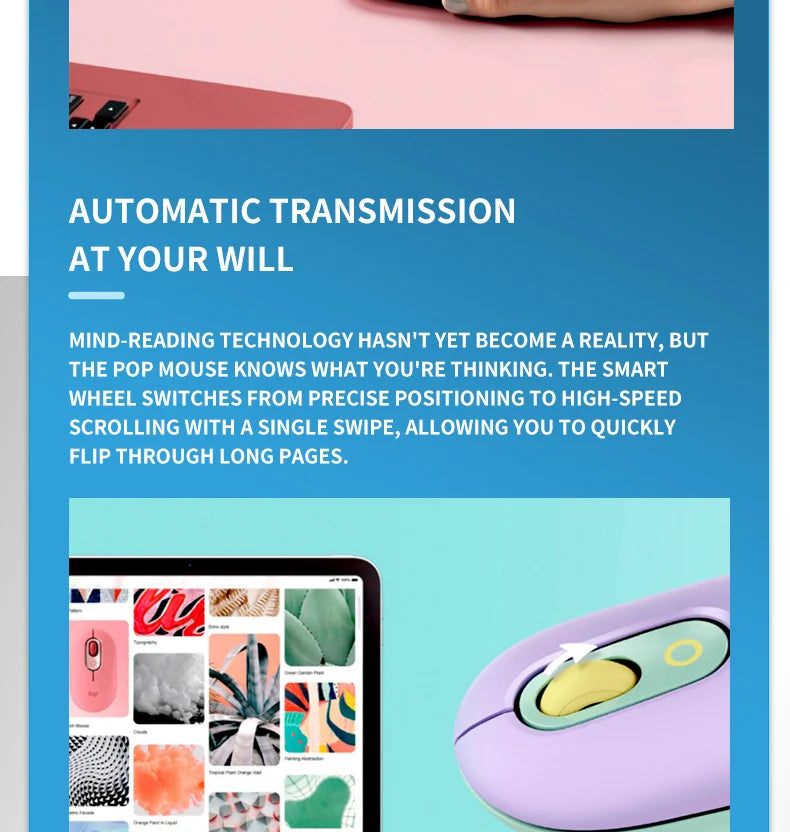 Logitech M350 POP MOUSE Wireless Bluetooth Mouse Girls Small Cute Computer iPad Office Home Notebook