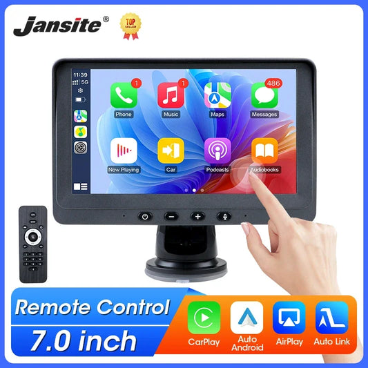 Portable 7 inch Multimedia Video Player Wireless Carplay Android Auto Touch Screen With USB AUX Dual Bluetoth Stereo Car Radio