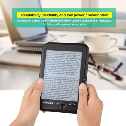 EBOOK Reader EInk 6 Inch Ereader 600 X 800 Resolution Display 300DPI Blue Cover (Black 8G)