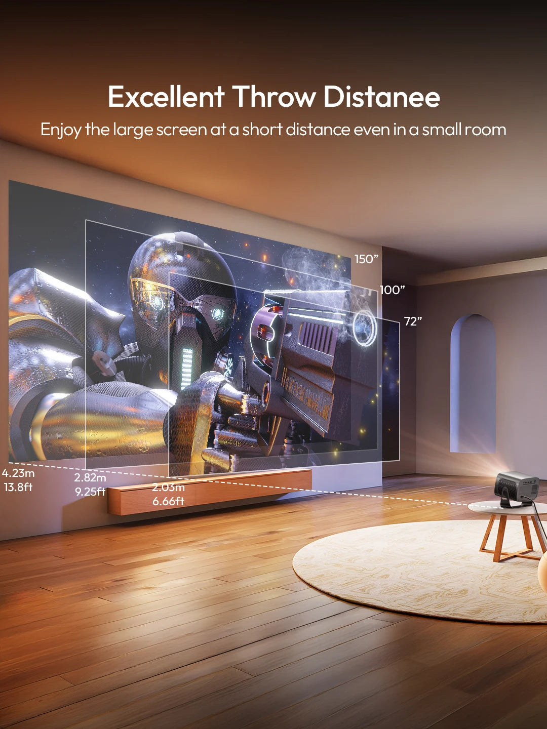 VEVSHAO A12 Projector Mini Portable  LED Video Android 13.0 WIFI 6 Mirror SmartPhone for 1080P 4K Video Home Cinema Projector