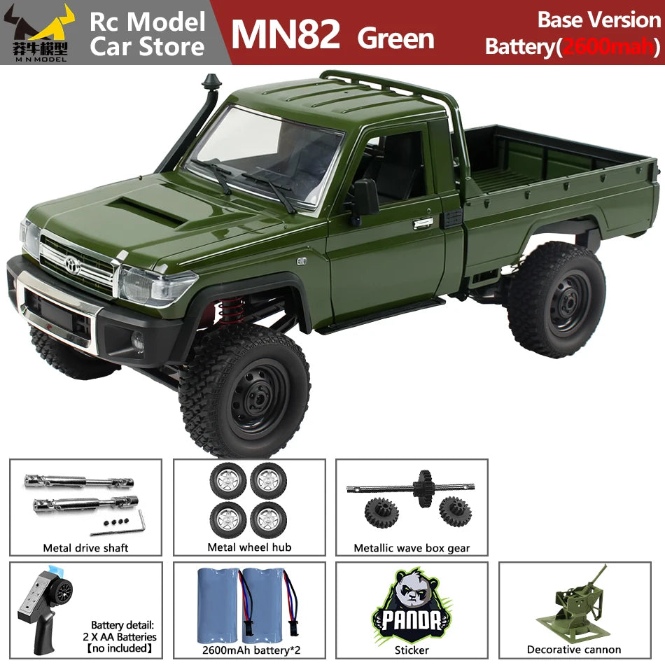 MN MODEL 1:12 4WD RC Panda Off-road Diving Car Adventure Terrain Vehicle Wading Rock Crawler Climbing Gun Truck Toy for Adult