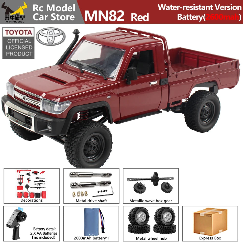 MN MODEL 1/12 4WD Remote Control Diving Off-road Car Climbing Truck All Terrain Vehicle Rock Crawler Wading Pickup Toy for Adult