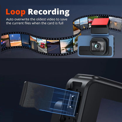 Dash Cam Front 4K and Rear 2K HD WiFi ADAS Dashboard Camera with 3 Inch LCD Screen 64GB Memory Card for Car Car Driving Recorder