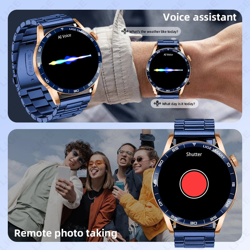 LIGE 2025 New Fashion Smart Watch Men HD Screen Sport Fitness Heart Rate Monitor Bluetooth Call IP68 Waterproof Smartwatch Women