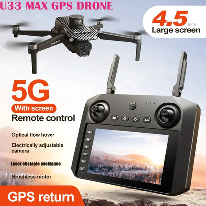 Professional GPS Drone 2025 U33 U99 with 8K Camera 360 Laser Obstacle Avoiding Touch Screen Brushless Motor FPV 5G RC Dron Toys