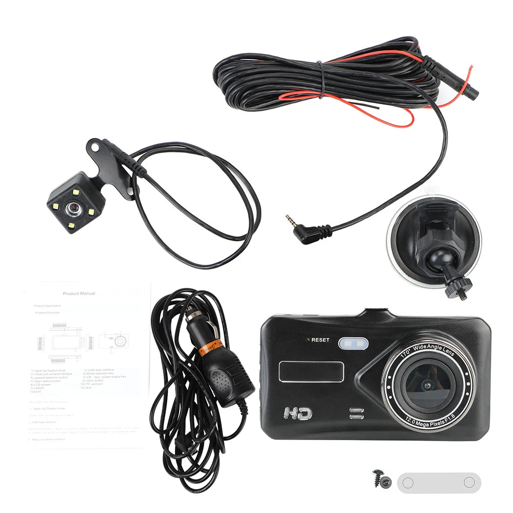 Dash Cam Touch Screen 4" HD 1080P Video Recorder Camera Auto DashCam Car DVR